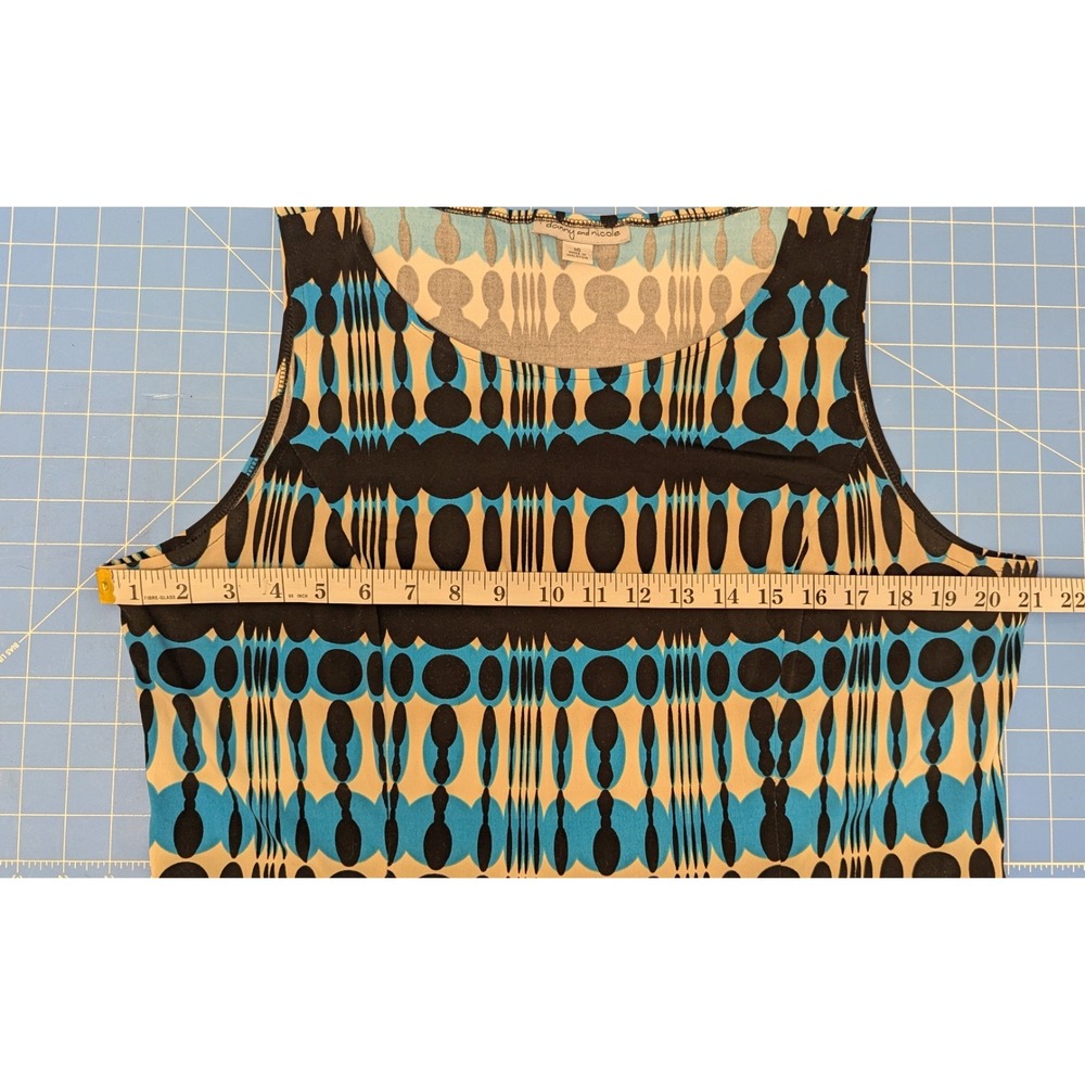 Womens Size 16 Midi Dress Abstract Print Sleeveless Lightweight Career Church - Picture 4 of 7